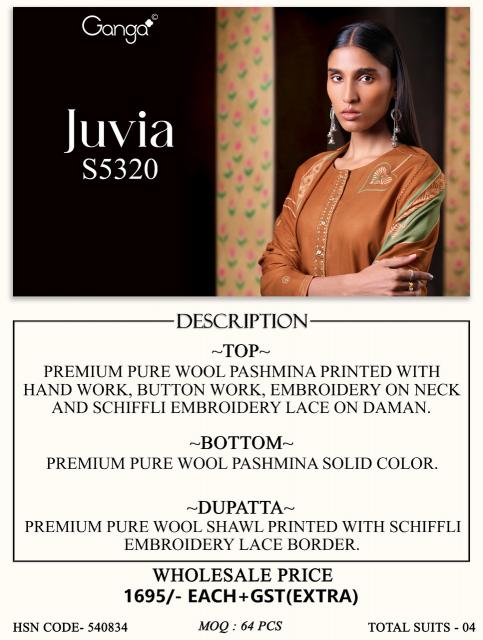 Ganga juvia 5320 unstitched wholesale dress material
